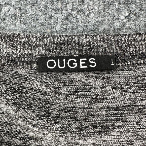 Ouges Women's Casual Color Block Extra Long T-Shirt Long Sleeve Multicolor L - Picture 3 of 5